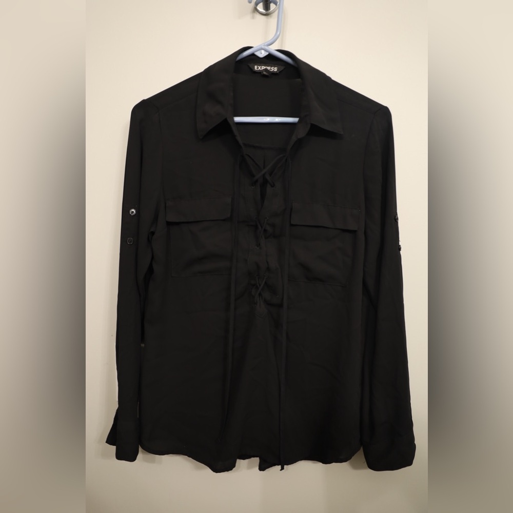 Express long sleeved blouse - Medium - black